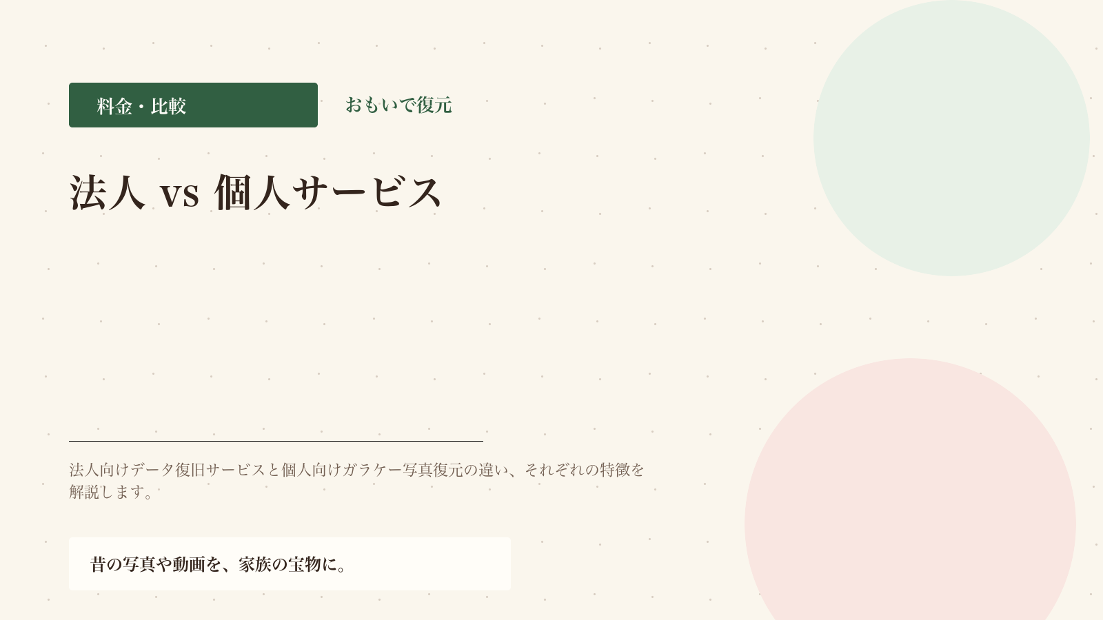 法人向けデータ復旧と個人向けの違い